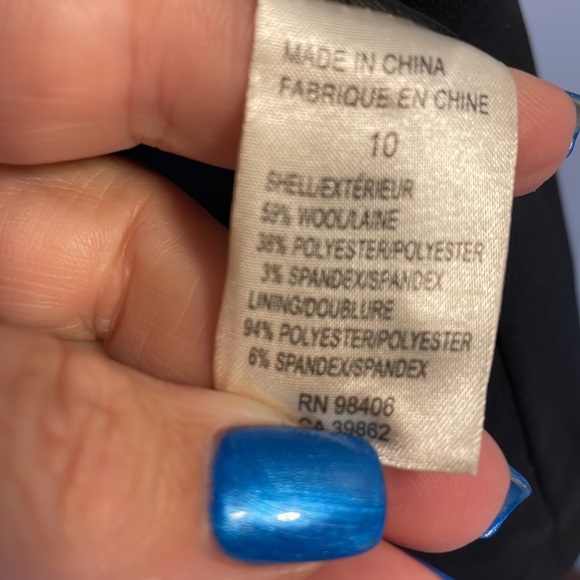 THEORY woman’s black blazer STRETCH WOOL Blend one button closure SMALL 10 (6-8) - Picture 11 of 16